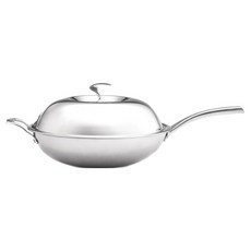 MASIONS 美心 維多利亞 Victoria 皇家316不鏽鋼單柄附耳炒鍋 台灣製, 36cm, 1個, 銀色