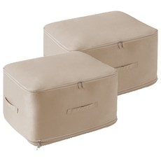 efactory Judy N 棉被衣物壓縮袋收納箱 象牙白, 2個, 1入