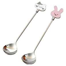 BUTTERSHOP 可愛牛奶貓史克兔茶匙2件組, 1套, 單品
