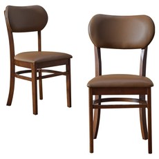 베스트리빙 토미 가죽좌판 원목 의자, 월넛, 2개