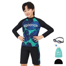 aquatica 兒童防磨衣 一般泳鏡 5件組 AQA486