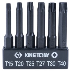 KING TONY 金統立 專業級工具 星型電動起子頭6件組 KT1004A6TQ 1/4吋 50mm, 1組