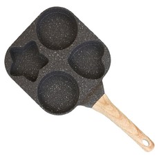 HONDONI 日式麥飯石日月星辰早餐鍋煎蛋神器/不沾鍋 V7 黑色, 19cm, 1個