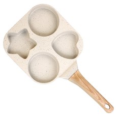 HONDONI 日式麥飯石日月星辰早餐鍋煎蛋神器/不沾鍋 V6 白色, 19cm, 1個