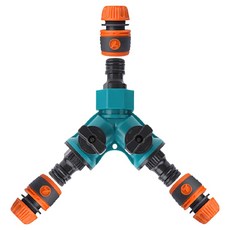 길그리 3구 Y자 밸브형 호스 분배기 + 12~16mm 원터치 어댑터 3개 세트, 1세트, 혼합색상