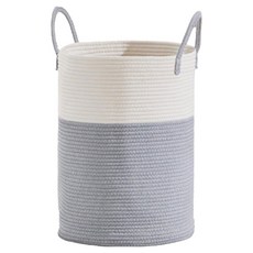 小麥購物 大容量加厚棉麻布髒衣籃 L218, 灰色