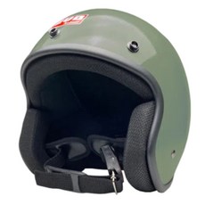 evo helmets 艾莉莎復古騎士安全帽 附冰絲面罩, 乳綠