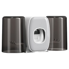 小麥購物 壁掛式免打孔牙刷架 L383, 1組, 簡約灰白