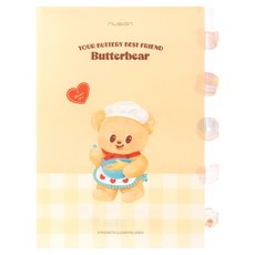 델리 버터베어 귀여운 A4 인덱스 파일 5칸 서류정리 L홀더, 옐로우, 1개