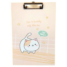 골드팡 다양한 캐릭터 클립보드 A4 고양이, 별, 1개