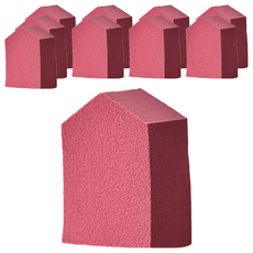 小麥購物 化妝海綿 5角形 L379 3g, 10個, 酒紅色