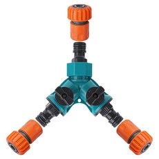 길그리 3구 Y자 밸브형 호스 분배기 + 19~23mm 원터치 어댑터 3개 세트, 1세트, 혼합색상