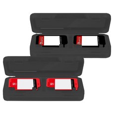 SPACE SHIELD 任天堂 Switch 系列相容 口袋盒 遊戲卡匣收納 PC 4槽保護殼, 2個, 黑色, 太空盾 任天堂 Switch 系列相容 口袋盒 遊戲卡匣收納 PC 4槽保護殼