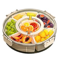 小麥購物 旋轉水果盤六分格 L224 650g, 1組, 奶白色