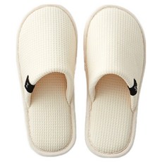 HANSSEM 鬆餅格紋拖鞋, 1個, 象牙白