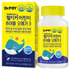 DrPoy Welkicker 兒童咀嚼式 Omega-3, 80錠, 1個