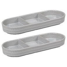 Royal Vorden Noble 三格小菜分隔盤, 白色, 2個