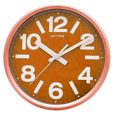 RHYTHM 日本麗聲時計 簡約亮采座掛鐘, 陽光亮橙