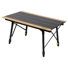 Nuit 努特 神風 鋁合金戶外露營炊事蛋捲桌 竹邊版 NTT117, 黑色