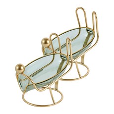 小麥購物 小白兔香皂盒 L384, 透綠色 + 金色, 2個