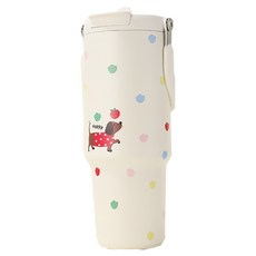大容量可手提雙飲保溫杯, 臘腸小狗, 900ml, 1個