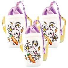 Orange Mall 迷你保溫保冷彩繪隨行杯袋 DIY材料 迷你兔子, 3個, 隨機出貨