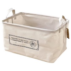 小麥購物 棉麻收納籃, 米色, 1個