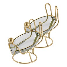 小麥購物 小白兔香皂盒 L384, 透明色 + 金色, 2個