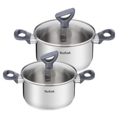 Tefal 特福 電磁爐鍋具2件組, 1套, 雙耳鍋 18cm + 雙耳鍋 20cm, 混色