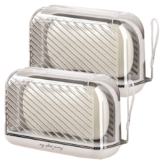 美得像專櫃 輕奢旅行皂盒, 奶白色, 2個