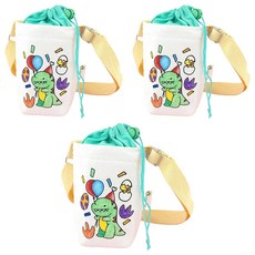 Orange Mall 迷你保溫保冷著色隨行杯袋 DIY材料 迷你恐龍, 3個, 隨機出貨