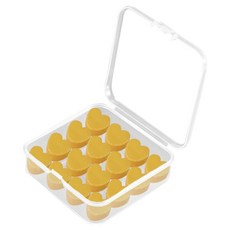 Alicehome 矽膠睡眠游泳防水耳塞 黃色愛心, 1個, 16入