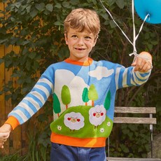 minidou 兒童經典條紋羊毛衫