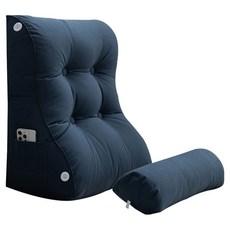 春日愛 床頭板腰部支撐靠背沙發墊, 海軍藍