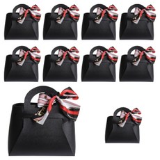 Yumemoa 禮品袋糖果禮物盒 + 絲巾套組 大型, 黑色, 10套