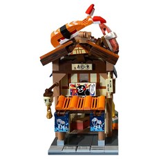 Prand 積木玩具 熊本熊 街景 壽司店 880021, 1個, 混合色