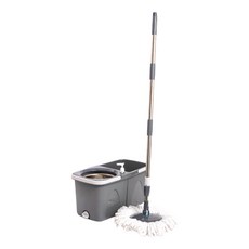 HOLA 和樂家居 雙渦輪速乾旋轉拖把 附桶子 + 替換布 2個, 1支