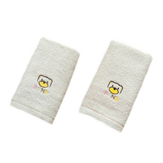 SHING LONG TEXTILE 台灣興隆毛巾 胖的熊純淨有機棉毛巾, 顏色隨機, 2條