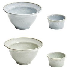 感性一匙 陶瓷刨冰碗2款 + 醬料碗2款組, 1套, 綠色, 藍色