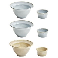 感性一匙 陶瓷刨冰碗 黃色 + 藍色 2入 + 醬料碗 黃色 + 藍色 2入 套組, 1套, 黃色, 藍色