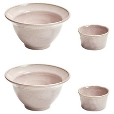 感性一匙 陶瓷刨冰碗 2p + 醬料碗 2p 套組, 1套, 粉紅色
