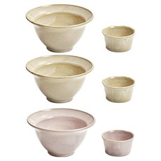 感性一匙 陶瓷剉冰碗 粉紅色 + 黃色 2入 + 醬料碗 粉紅色 + 黃色 2入 套組, 1套, 粉紅色, 黃色