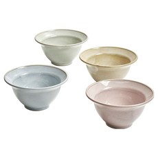 感性風 陶瓷剉冰碗4件組, 1套, 粉紅色, 黃色, 綠色, 藍色
