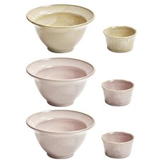 感性一匙 陶瓷刨冰碗 粉紅色 2入 + 黃色 + 醬料碗 粉紅色 2入 + 黃色 組合, 1套, 粉紅色, 黃色