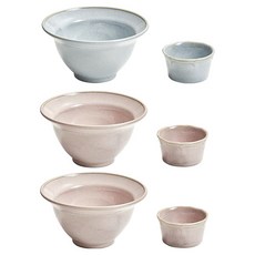 感性一匙 陶瓷刨冰碗 粉紅色 2入 + 藍色 + 醬料碗 粉紅色 2入 + 藍色 套組, 1套, 粉紅色, 藍色