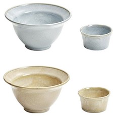 感性一匙 陶瓷刨冰碗2款 + 醬料碗2款組, 1套, 黃色, 藍色