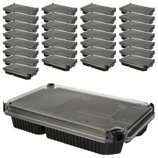 自扣黑色PP餐盒 + 透明蓋 JD-8501 5格, 1組, 300個