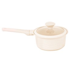 NewMaison 電磁爐用高級陶瓷不沾單柄鍋, 1個, 18cm, 象牙白