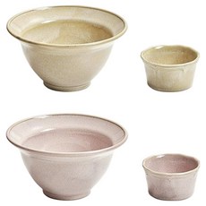 感性一匙 陶瓷刨冰碗2款 + 醬料碗2款組, 1套, 粉紅色, 黃色