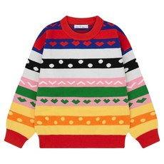 minidou 兒童彩虹幾何圖案毛衣